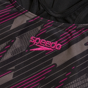 HyperBoom Muscleback-Badeanzug für Damen Schwarz/Pink