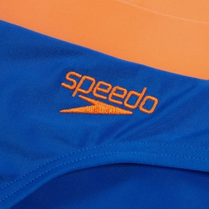 Logo-Badehose 7 cm für Herren Blau/Orange