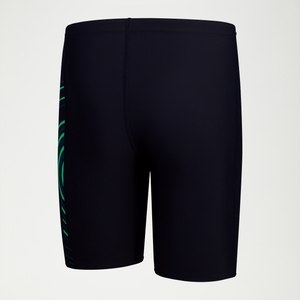 Plastisol Placement-Schwimmhose für Jungen Marineblau/Grün