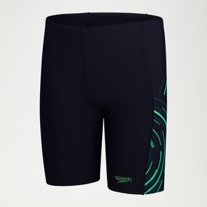 Boys Plastisol Placement Jammer Navy/Green - 11-12