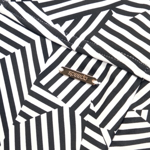 Formender bedruckter asymmetrischer Badeanzug für Damen Schwarz/Weiß