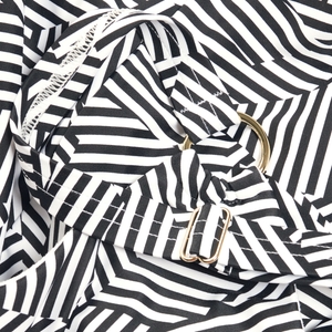 Formender bedruckter asymmetrischer Badeanzug für Damen Schwarz/Weiß