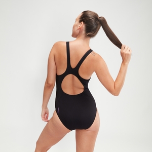 Maillot de bain Femme Placement Muscleback bleu marine/vert