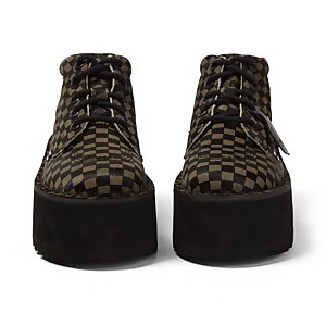 Adult Unisex Kick Hi Platform Leather Black/Khaki