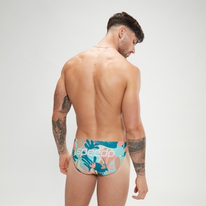 Slip de bain Homme Escape 5 cm bleu/corail