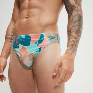 Slip de bain Homme Escape 5 cm bleu/corail