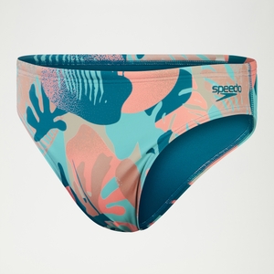 Slip de bain Homme Escape 5 cm bleu/corail