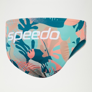 Slip de bain Homme Escape 5 cm bleu/corail