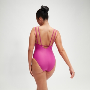 Formender asymmetrischer Badeanzug mit Trägern für Damen Beere