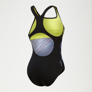 Women's Digital Printed Medalist Swimsuit Black