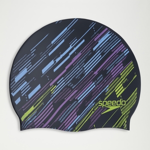 Adult Reversible Moulded Silicone Cap Black/Blue - One Size