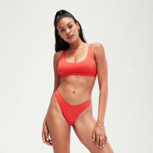 Rote FLU3NTE Bikinihose mit Scoop-Front