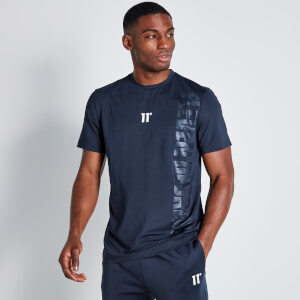 11 Degrees Embossed Print T-Shirt - Navy