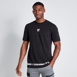 11 Degrees Hem Print T-Shirt - Black