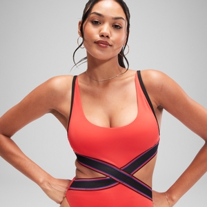 Roter FLU3NTE Convertible Badeanzug mit Cut-Out