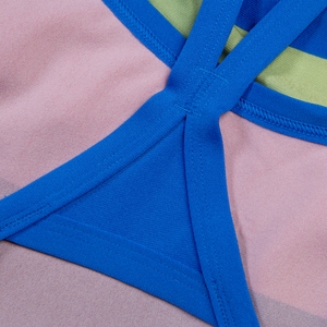 Placement Digital Powerback-Badeanzug für Damen Rot/Grün/Blau