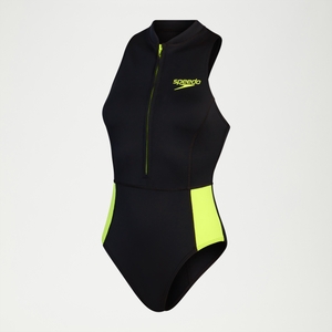 Women's Sleeveless Thermal One Piece Black/Green