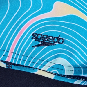 Digital All-Over-Schwimmhose mit V-Schnitt für Jungen Marineblau/Blau
