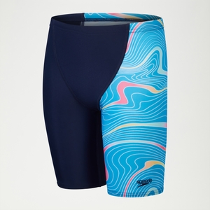 Boys Digital Allover V-cut Jammer Navy/Blue - 7-8