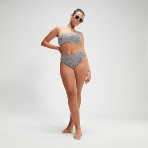 Haut asymétrique Femme effet galbant imprimé noir/blanc