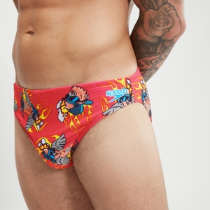 Slip de bain Homme Escape 5 cm rose/jaune