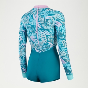 Langarm-Badeanzug mit extra-niedrigem Beinausschnitt für Damen