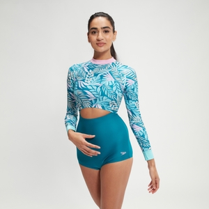 Langarm-Badeanzug mit extra-niedrigem Beinausschnitt für Damen