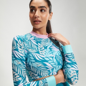 Langarm-Badeanzug mit extra-niedrigem Beinausschnitt für Damen