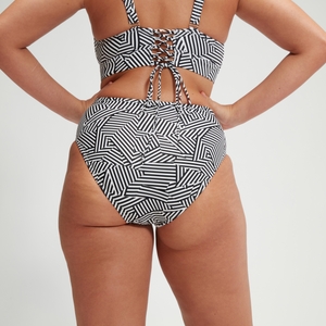 Women's Shaping Printed High Waisted Brief Black/White