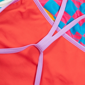 Women's Allover Digital Vback Swimsuit Pink/Yellow
