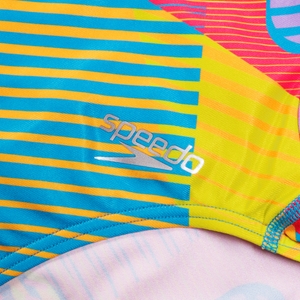 Women's Allover Digital Vback Swimsuit Pink/Yellow