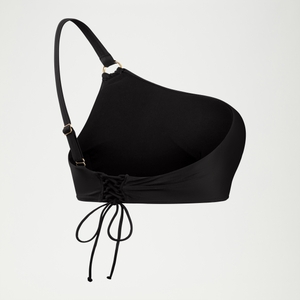 Haut de bikini asymétrique Femme effet galbant noir