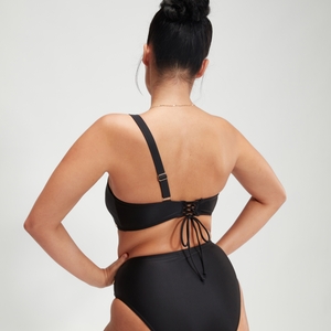 Haut de bikini asymétrique Femme effet galbant noir