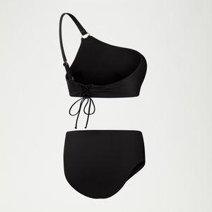 Haut de bikini asymétrique Femme effet galbant noir
