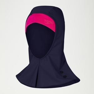 Diskreter 3-teiliger Badeanzug für Mädchen Marineblau/Pink
