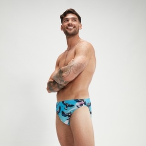 Slip de bain Homme Escape 5 cm bleu
