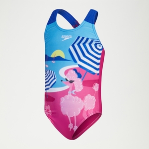 Digital bedruckter Badeanzug für Mädchen Pink/Blau - 2YRS