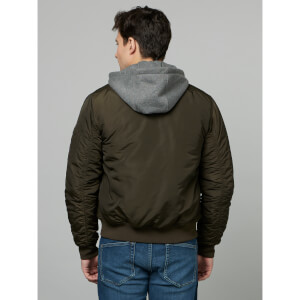 Khaki Hooded Bomber Jacket FUJAMESHOO Celio