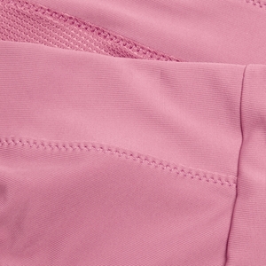 Bas de bikini taille haute uni Femme Rose