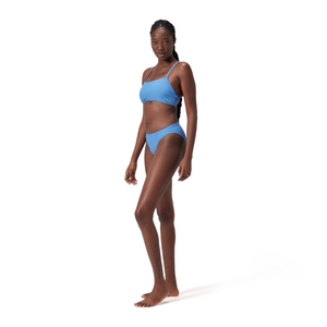 Bas de bikini classique couleur unie pour femmes, bleu