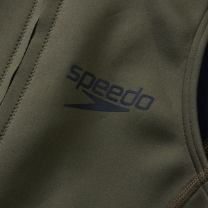 Ärmelloser Thermal-Badeanzug für Damen Schwarz/Grün