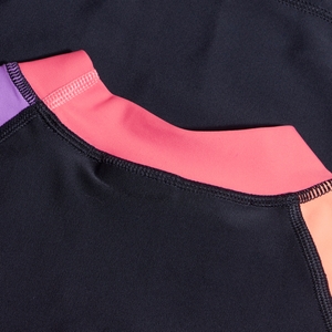 Ensemble Fille haut Rash et jammer Colorblock noir/corail