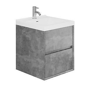 Madison 500mm Wall Hung 2 Drawer Vanity Unit and Basin - Concrete