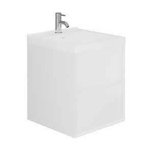 Madison 500mm Wall Hung 2 Drawer Vanity Unit and Basin - White