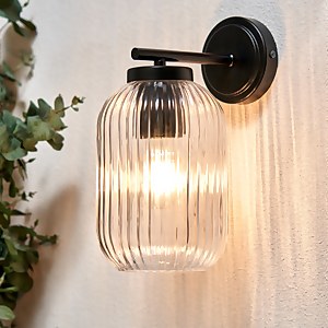 Stanton Ribbed Glass Outdoor Wall Light
