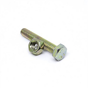 Pinnacle 5x50mm Yellow Zinc Hi Tensile Hex Bolt & Nut - 6 Pack