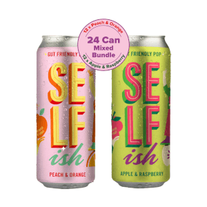 Sparkling Prebiotic Drink – Peach & Orange (12 x 330ml Cans) and Apple & Raspberry (12 x 330ml Cans)