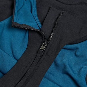 Racer Zip-Badeanzug mit Bade-BH für Damen Schwarz/Grün