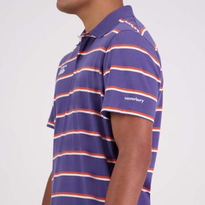 MENS YARN DYE STRIPE SS POLO CROWN BLUE
