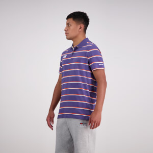 Canterbury M Yarn Dye Stripe Ss Polo Crown Blue